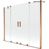 Mexen Velar Duo 2-flügelige, verschiebbare Badewannenabtrennung 180 x 150 cm, transparent, Roségold - 896-180-000-02-60