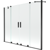 Mexen Velar Duo Badewannenfaltwand 2-flügelig verschiebbar 170 x 150 cm, transparent, schwarz - 896-170-000-02-70