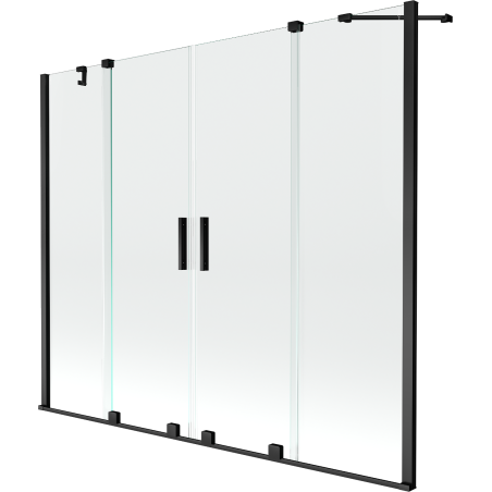 Mexen Velar Duo Duschtrennwand 2-flügelig, verschiebbar, 180 x 150 cm, transparent, schwarz - 896-180-000-02-70