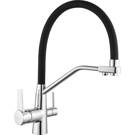 Mexen Duo Küchenarmatur, Chrom/Schwarz - 671701-07