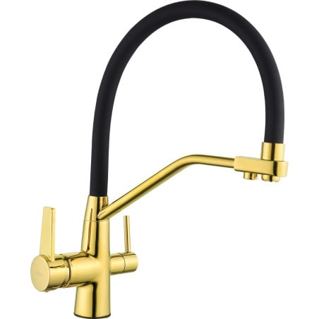 Mexen Duo Küchenarmatur, gold/schwarz - 671701-57