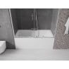 Mexen Velar Duo Badewannenfaltwand 2-flügelig ausziehbar 150 x 150 cm, transparent, Chrom - 896-150-000-02-01
