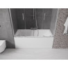 Mexen Velar Duo Badewannenfaltwand 2-flügelig ausziehbar 150 x 150 cm, transparent, Chrom - 896-150-000-02-01