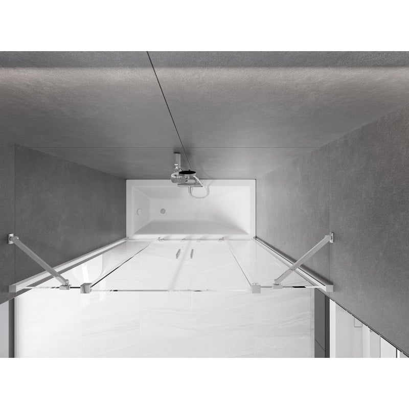 Mexen Velar Duo 2-teilige Badewannenfaltwand 160 x 150 cm, transparent, Chrom - 896-160-000-02-01