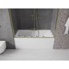 Mexen Velar Duo Badewannenfaltwand 2-flügelig verschiebbar 160 x 150 cm, transparent, golden - 896-160-000-02-50