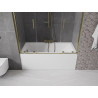 Mexen Velar Duo-Badewannenfaltwand 2-flügelig, verschiebbar 160 x 150 cm, transparent, gold - 896-160-000-02-50