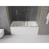Mexen Velar Duo Duschabtrennung 2-flügelig zum Schieben 160 x 150 cm, transparent, gebürstetes Gold - 896-160-000-02-55