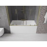 Mexen Velar Duo Duschwand 2-flügelig, verschiebbar 140 x 150 cm, transparent, gebürstetes Gold - 896-140-000-02-55