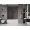 Mexen Velar Duo Badewannenabtrennung 2-flügelig verschiebbar 140 x 150 cm, transparent, Roségold - 896-140-000-02-60