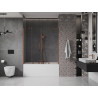 Mexen Velar Duo Badewannenabtrennung 2-flügelig verschiebbar 140 x 150 cm, transparent, Roségold - 896-140-000-02-60