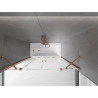 Mexen Velar Duo Badewannenabtrennung 2-flügelig verschiebbar 140 x 150 cm, transparent, Roségold - 896-140-000-02-60