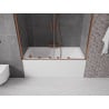 Mexen Velar Duo Badewannenparavent 2-flügelig, verschiebbar, 150 x 150 cm, transparent, Roségold - 896-150-000-02-60