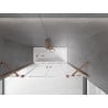 Mexen Velar Duo Badewannenabtrennung, 2-flügelig, 140 x 150 cm, transparent, gebürstetes Kupfer - 896-140-000-02-65