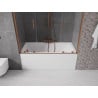Mexen Velar Duo Wannenschutz 2-flügelig verschiebbar 160 x 150 cm, transparent, gebürstetes Kupfer - 896-160-000-02-65