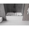 Mexen Velar Duo 2-flügelige, verschiebbare Badewannenfaltwand 140 x 150 cm, transparent, schwarz - 896-140-000-02-70