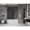 Mexen Velar Duo 2-flügelige, verschiebbare Badewannenfaltwand 140 x 150 cm, transparent, schwarz - 896-140-000-02-70