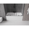 Mexen Velar Duo Badewannenfaltwand 2-flügelig verschiebbar 150 x 150 cm, transparent, schwarz - 896-150-000-02-70