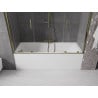 Mexen Velar Duo Badewannenfaltwand 2-flügelig verschiebbar 170 x 150 cm, transparent, gold - 896-170-000-02-50