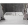 Mexen Velar Duo Duschabtrennung für Badewanne, 2-teilig verschiebbar 180 x 150 cm, transparent, gold - 896-180-000-02-50