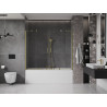 Mexen Velar Duo Badewannen-Faltwand 2-flügelig verschiebbar 170 x 150 cm, transparent, gebürstetes Gold - 896-170-000-02-55
