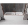 Mexen Velar Duo Badewannenabtrennung, 2-flügelig, verschiebbar, 200 x 150 cm, transparent, Roségold - 896-200-000-02-60