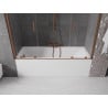 Mexen Velar Duo Badewannen-Faltwand 2-flügelige Schiebetür 180 x 150 cm, transparent, gebürstetes Kupfer - 896-180-000-02-65