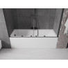 Mexen Velar Duo Badewannen-Faltwand 2-flügelig, 180 x 150 cm, transparent, gebürstetes Gun Gray - 896-180-000-02-66