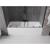 Mexen Velar Duo Badewannen-Faltwand 2-flügelig, 180 x 150 cm, transparent, gebürstetes Gun Gray - 896-180-000-02-66