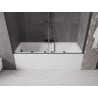 Mexen Velar Duo-Duschwand 2-flügelig, verschiebbar 200 x 150 cm, transparent, gebürstetes Gun Gray - 896-200-000-02-66