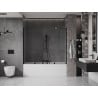 Mexen Velar Duo Badewannenabtrennung 2-flügelig, verschiebbar 170 x 150 cm, transparent, schwarz - 896-170-000-02-70