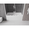 Mexen Velar Duo Badewannenwand 2-flügelig, verschiebbar 140 x 150 cm, transparent, weiß - 896-140-000-02-20