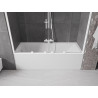 Mexen Velar Duo Badewannenfaltwand, 2-flügelig, 200 x 150 cm, transparent, weiß - 896-200-000-02-20