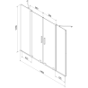 Mexen Velar Duo Badewannenabtrennung 2-flügelig verschiebbar 140 x 150 cm, transparent, Roségold - 896-140-000-02-60