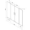 Mexen Velar Duo 2-flügelige, verschiebbare Badewannenfaltwand 140 x 150 cm, transparent, schwarz - 896-140-000-02-70