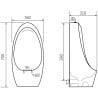 Mexen Lucas hängendes Urinal, weiß - 37027000