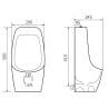 Mexen Carter hängendes Urinal, weiß - 37045000