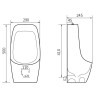 Mexen Carter hängendes Urinal, schwarzmatt - 37045070