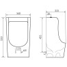Mexen Nolan hängendes Urinal, schwarz matt - 37065570