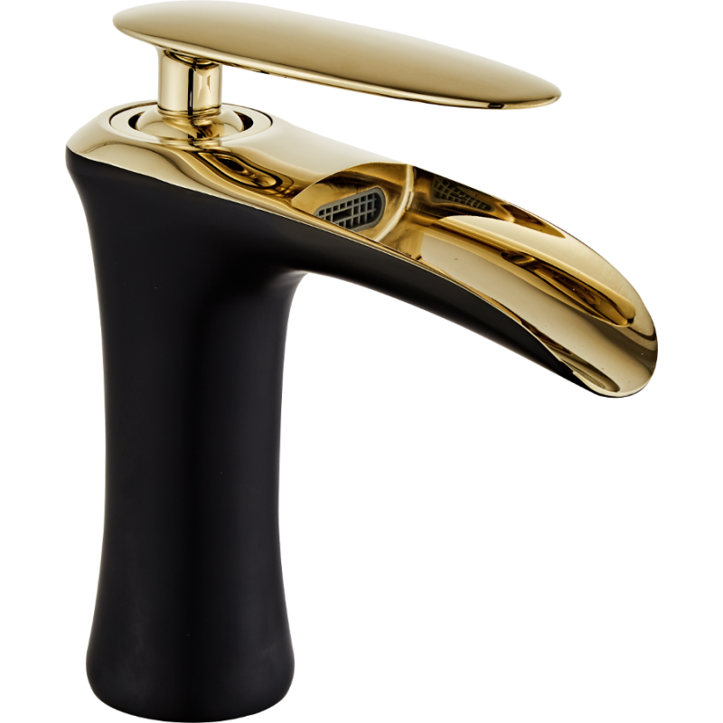 Mexen Lyra Waschtischarmatur, schwarz/gold - 745300-75