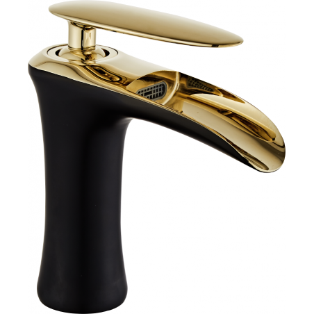 Mexen Lyra Waschtischarmatur, schwarz/gold - 745300-75