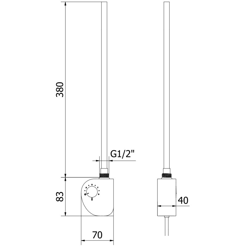 Mexen FA-D elektrische Heizelement 300 W, weiß - W950-0300-20