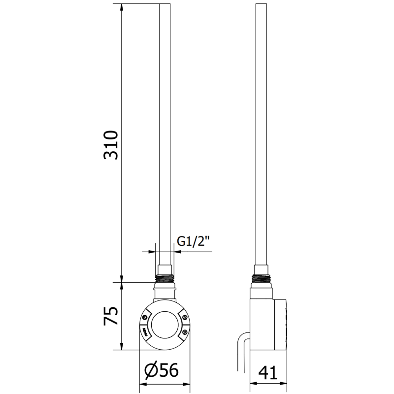 Mexen FA-S elektrische Heizpatrone mit Wi-Fi, 300 W, weiß - W954-0300-20