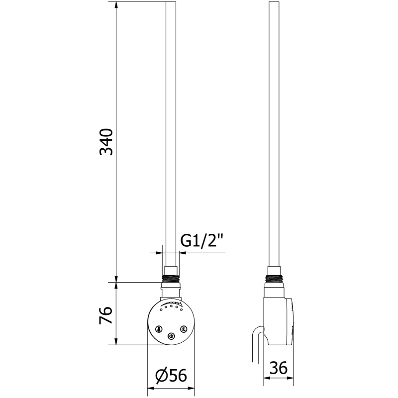 Mexen FA-O elektrische Heizpatrone 300 W, weiß - W951-0300-20