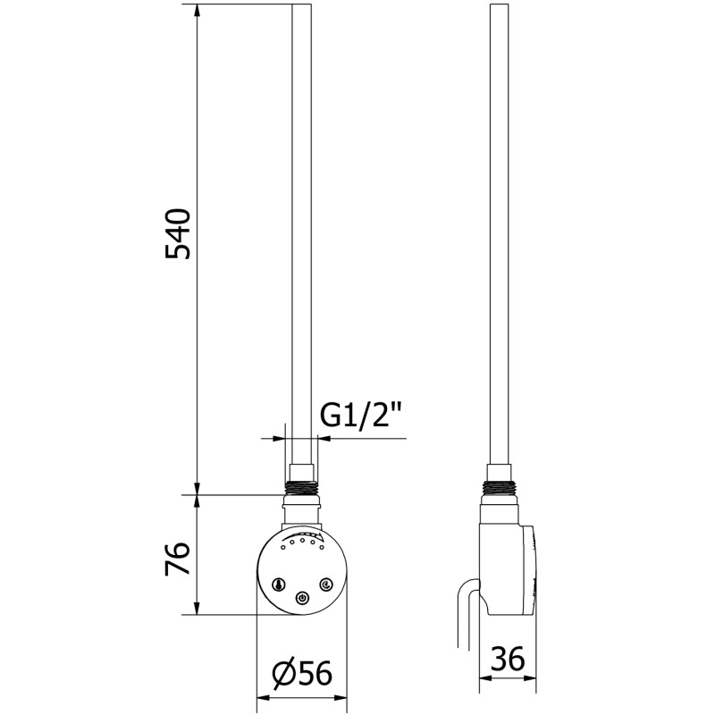 Mexen FA-O elektrische Heizung 600 W, weiß - W951-0600-20