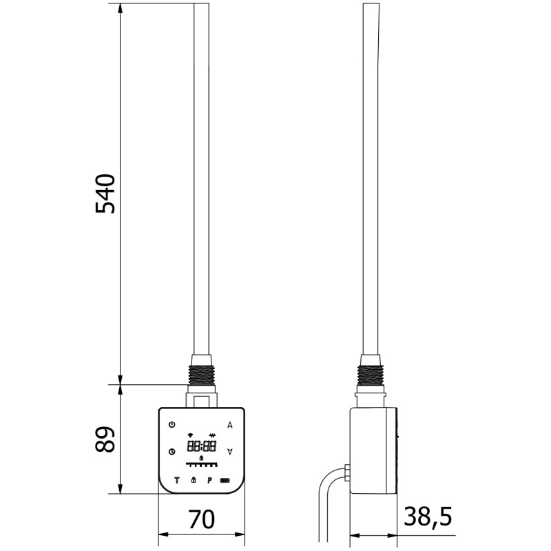 Mexen FA-F elektrischer Heizstab mit Wi-Fi, 600 W, weiß - W953-0600-20