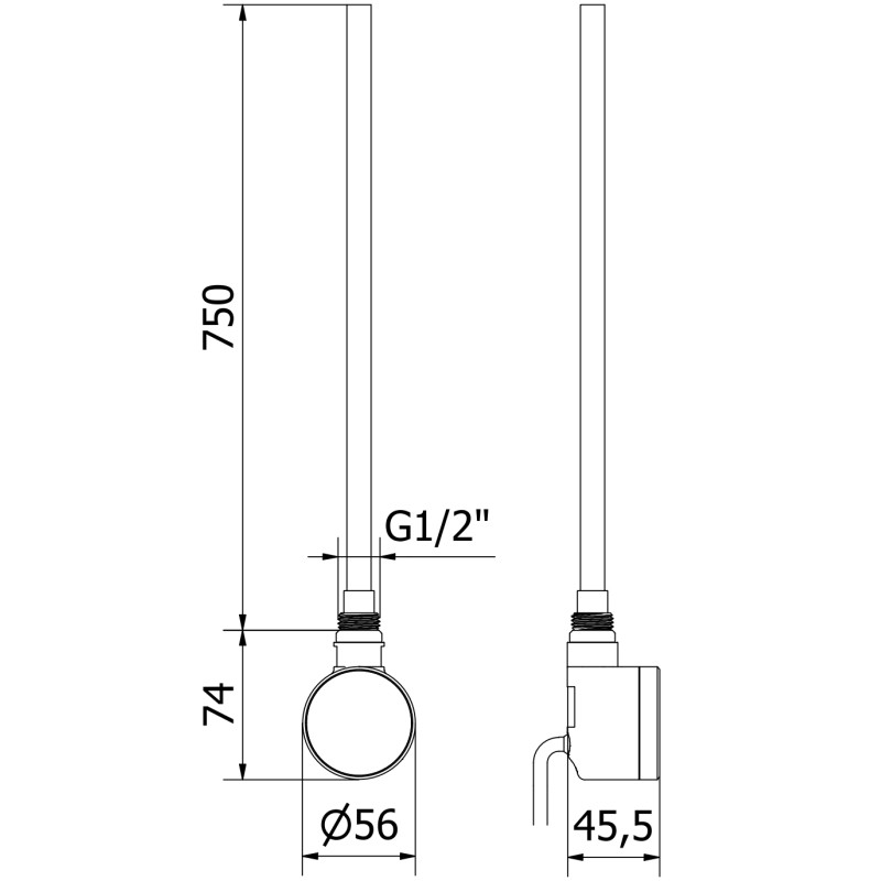 Mexen FA-D22 elektrischer Heizstab 900 W, weiß - W955-0900-20