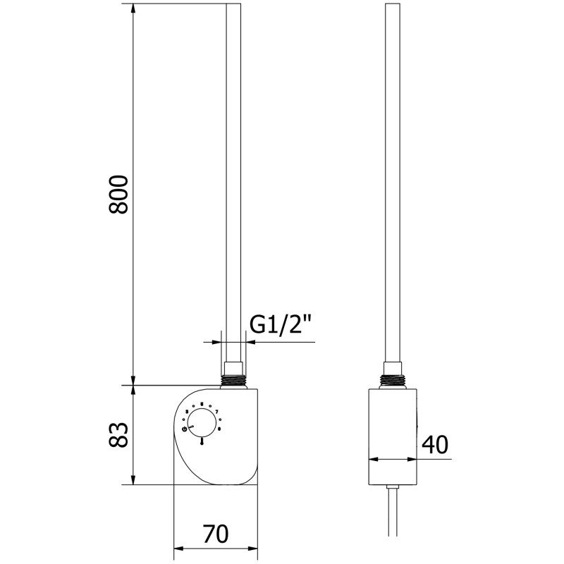 Mexen FA-D Elektroheizelement 900 W, weiß - W950-0900-20