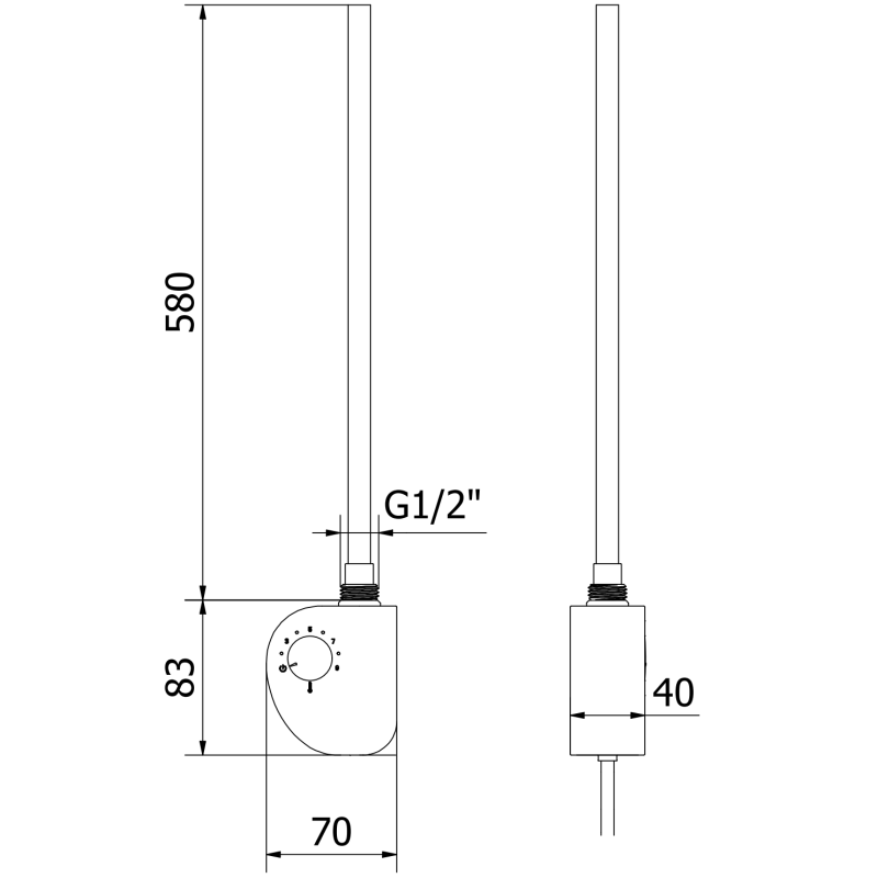 Mexen FA-D elektrische Heizpatrone 600 W, weiß - W950-0600-20