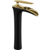 Mexen Lyra hoher Waschbeckenarmatur, schwarz/gold - 745310-75