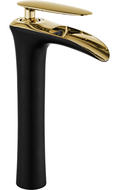Mexen Lyra hoher Waschbeckenarmatur, schwarz/gold - 745310-75